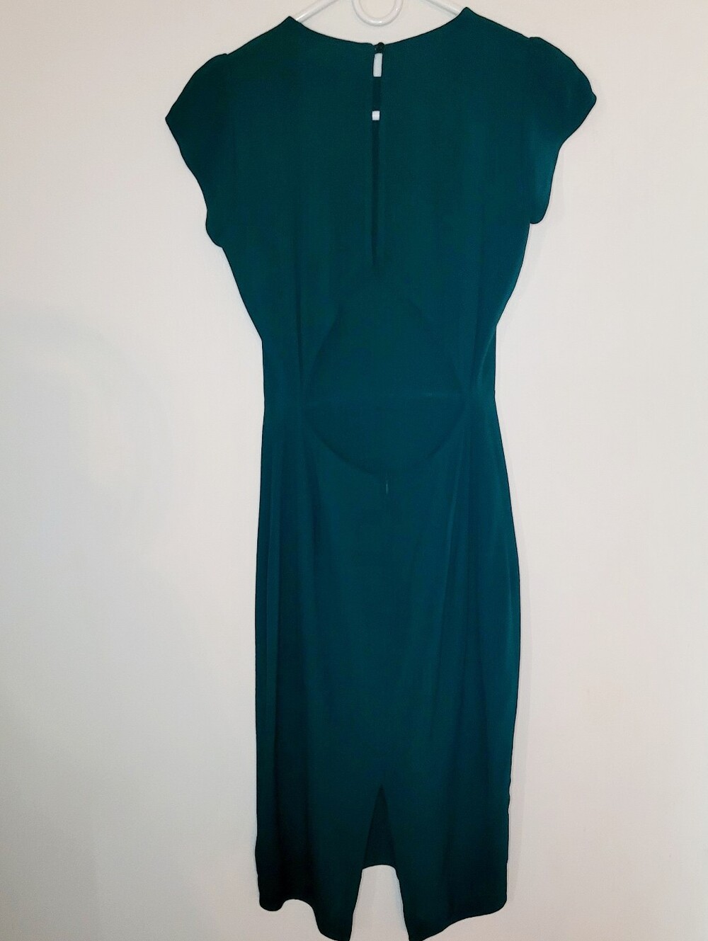Reformation Maren Dress Emerald Green Midi Slim fit Cap Sleeves Back Cut-out - Picture 2 of 11